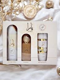 LATTAFA YARA MOI: 3 PC SET 3.4 EDP SPRAY + 6.8 DEO SPRAY + HAIR MIST WOMEN. BY LATTAFA FOR KID