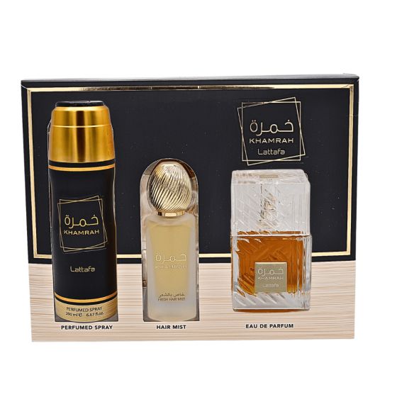 GIFT/SET KHAMRAH M BY LATTAFA 3 PCS.  3.4 EDP SPRAY 6.