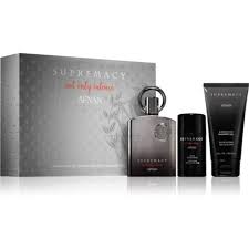 GIFT/SET AFNAN SUPREMACY NOT ONLY INTENSE 3 PCS.  3.4 EDP + 2.5 DEO+ 3.4 S.GEL -- U.A.E. FOR MEN. DESIGNER:AFNA